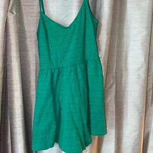Green cotton spaghetti strap romper from H&M